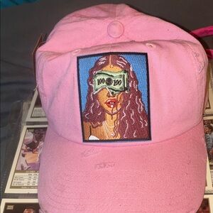 Pink Women's Embroidered Graphic Baseball Cap